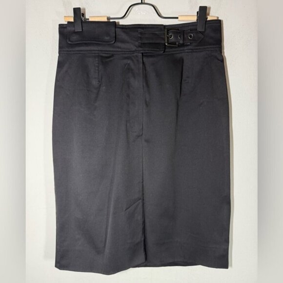 YSL Made in Italy Gray Knee-Length Pleated Pencil Skirt - Picture 3 of 6